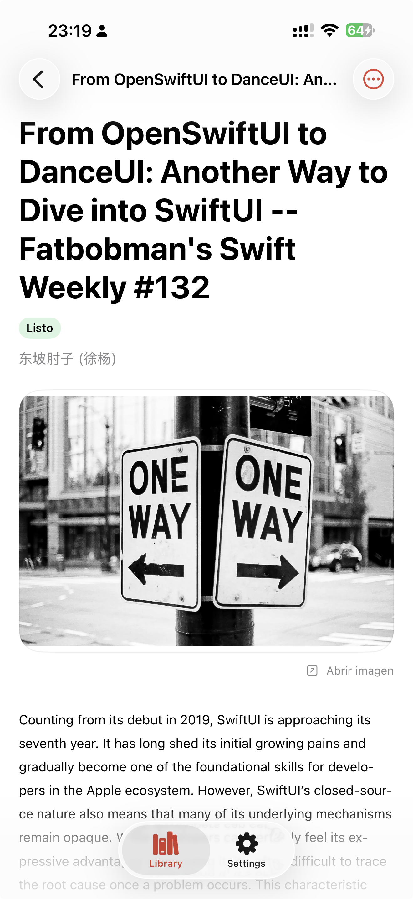 LaterRead - detalle adicional de la app
